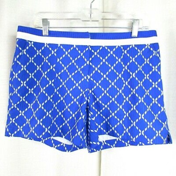 Slazenger GOLF Shorts Women's Size 8 Blue Geometric Lattice Tennis Sports Active - Picture 4 of 4